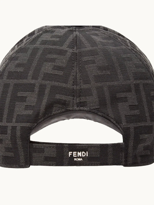 Black FF Jacquard Fabric Baseball Cap