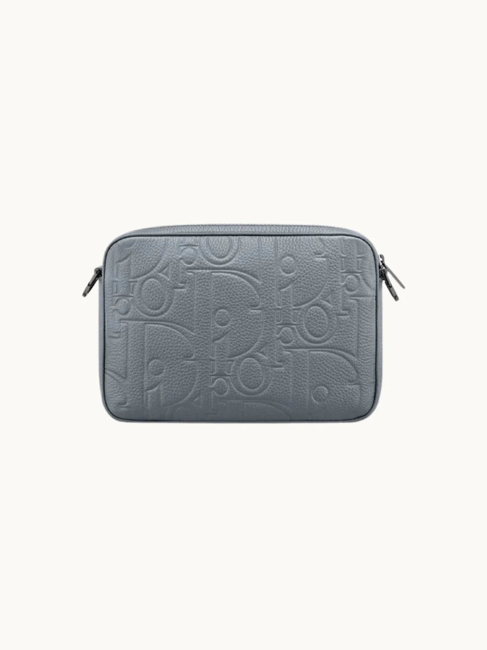 Triple Pouch Saddle Grey Leather