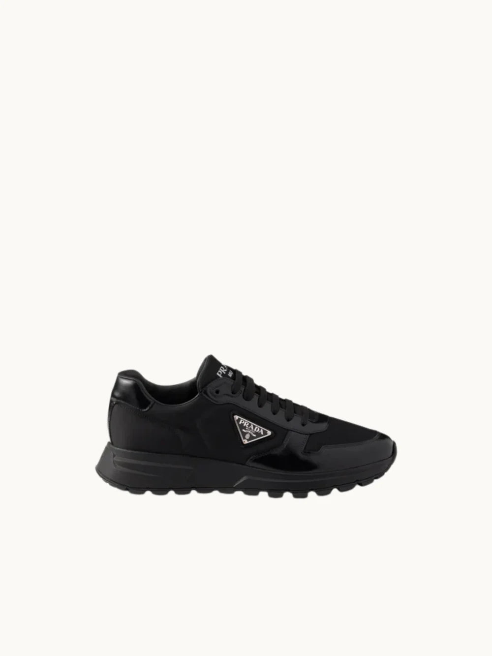 PRDA White Sneaker in Brushed Leather