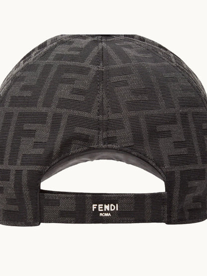 Black FF Jacquard Fabric Baseball Cap