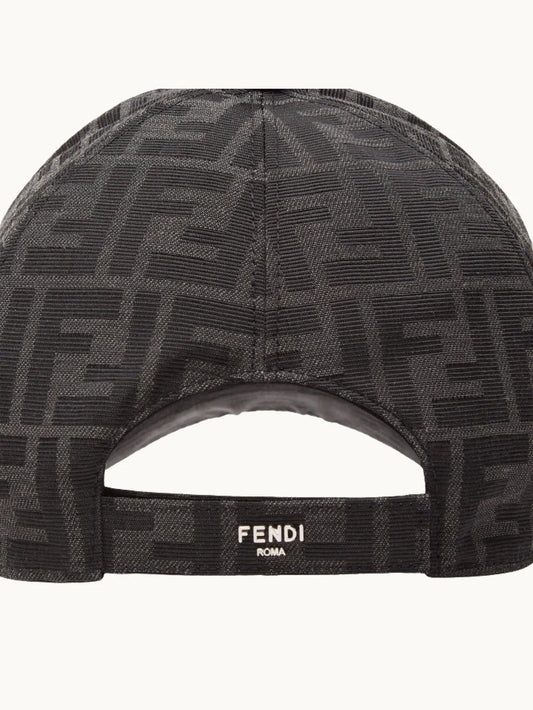 Black FF Jacquard Fabric Baseball Cap