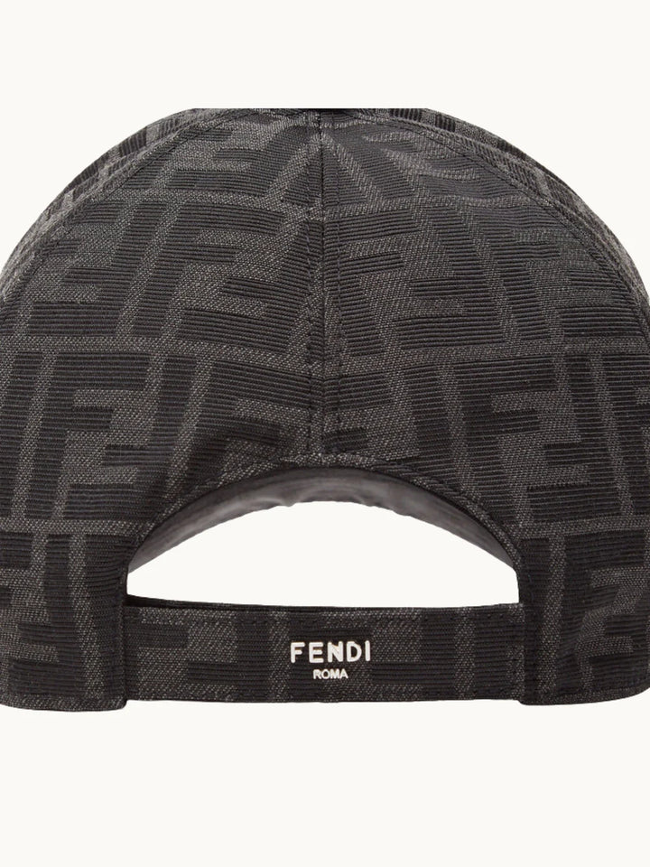 Black FF Jacquard Fabric Baseball Cap