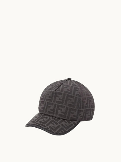 Black FF Jacquard Fabric Baseball Cap