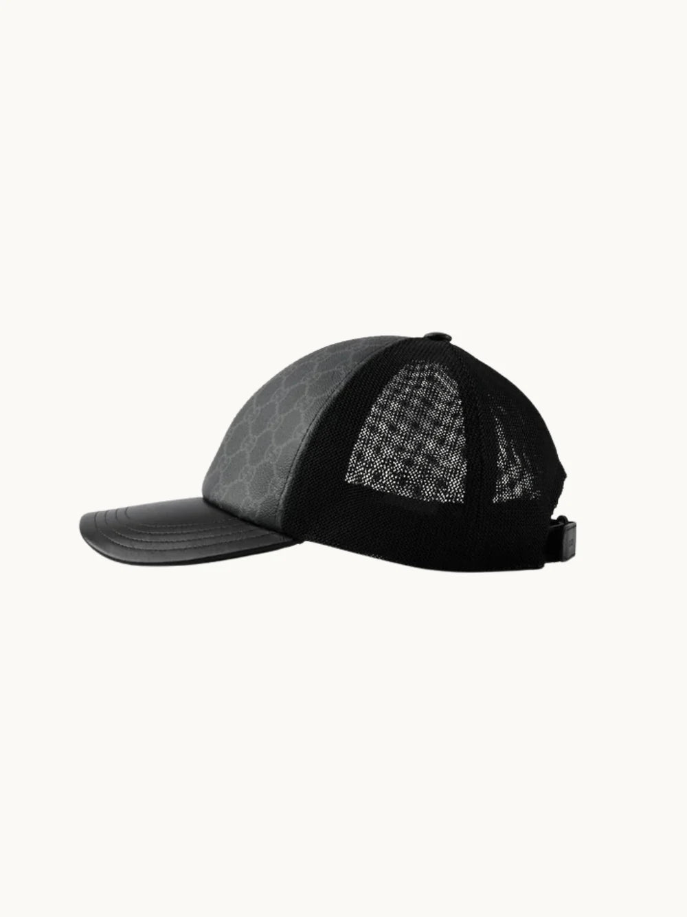 GG MONOGRAM CANVAS CAP Black