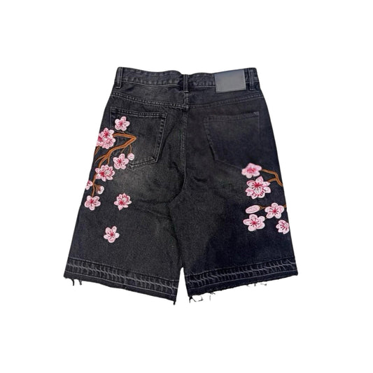 Flower Denim Shorts