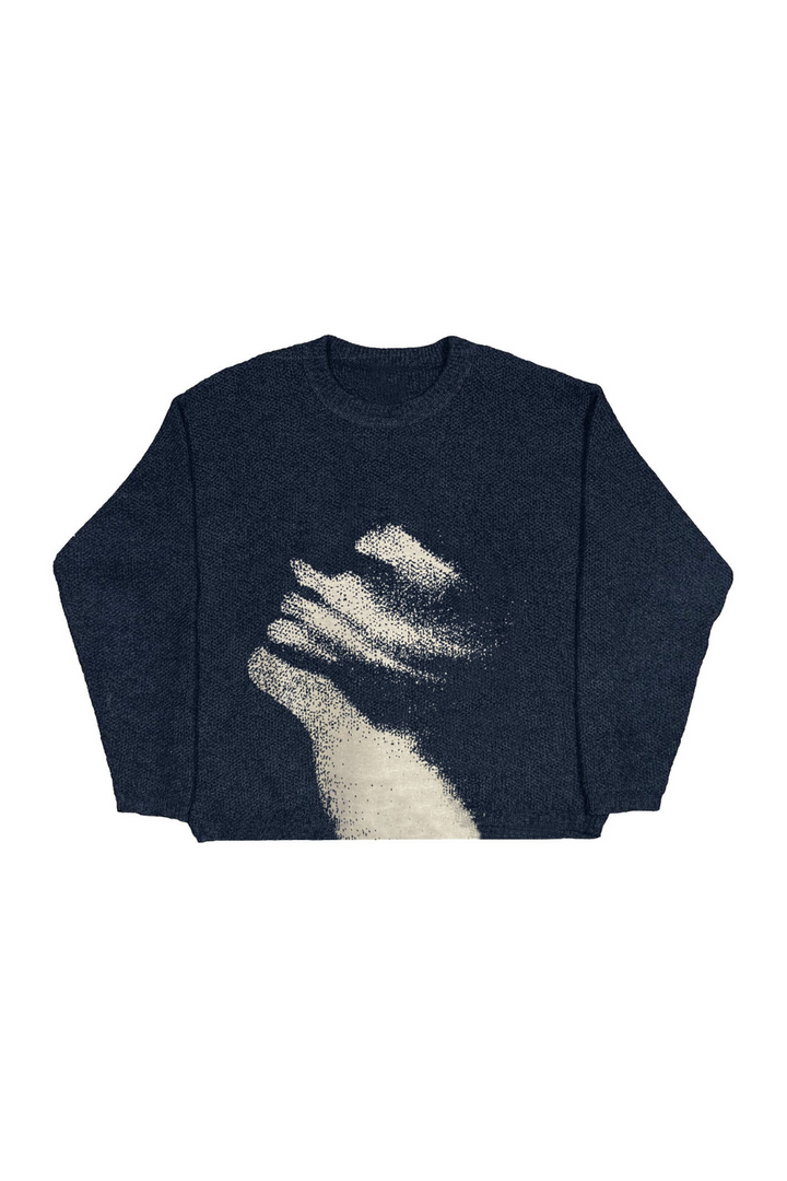 'Distorted' Graphic Knitted Sweater 1+2 FREE