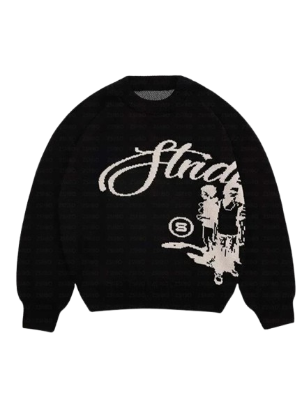 'Structure' Graphic Knitted Sweater 1+2 FREE