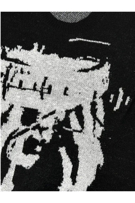 'Telepathy' Graphic Knitted Sweater 1+2 FREE