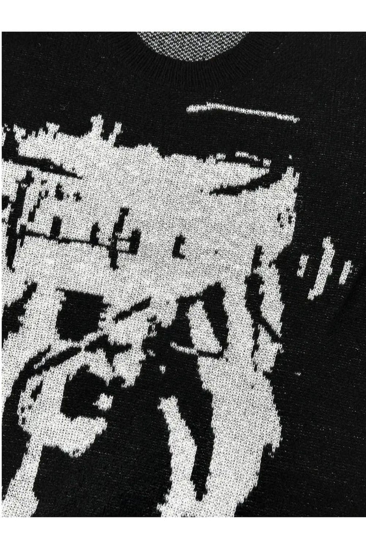 'Telepathy' Graphic Knitted Sweater 1+2 FREE