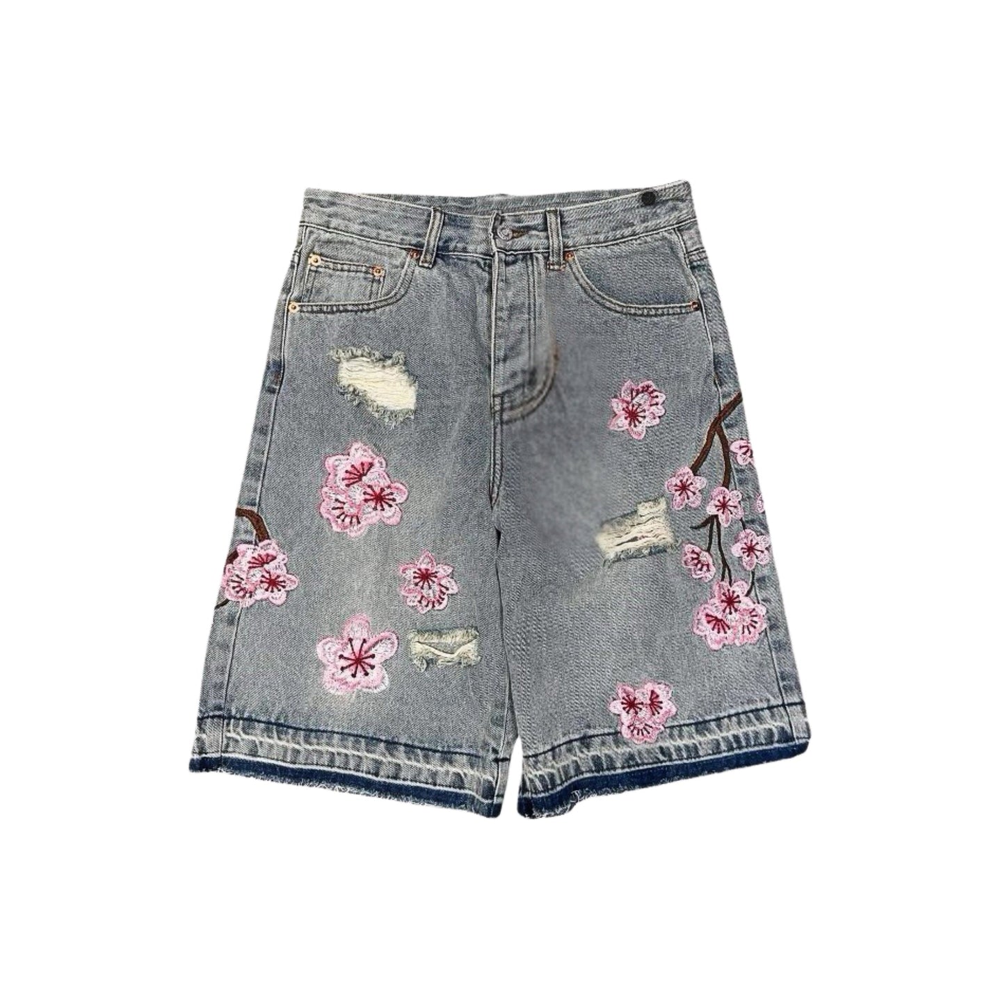 Flower Denim Shorts